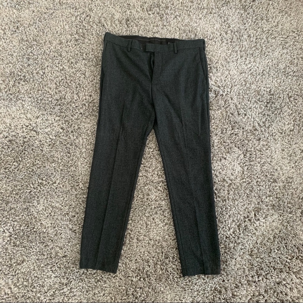 H&M 36/34R Dark Green Marle Suit Pants